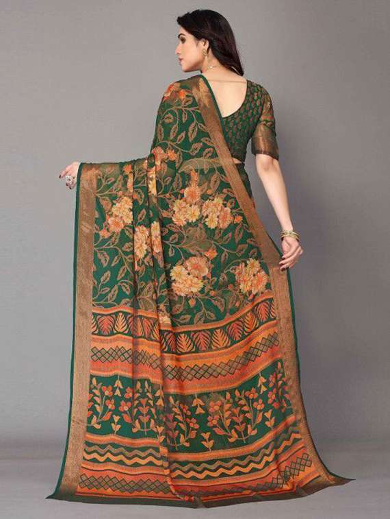 women floral printed saree with blouse - 22243512 -  Standard Image - 2