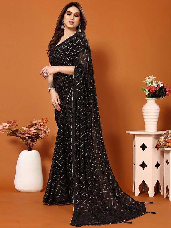 women printed casual wear saree with blouse - 22243518 -  Standard Image - 2