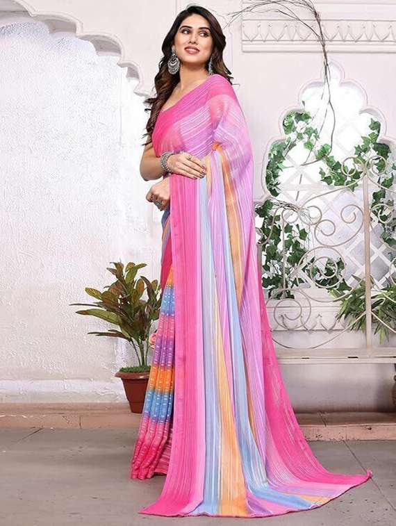 women printed casual wear saree with blouse - 22243529 -  Standard Image - 2