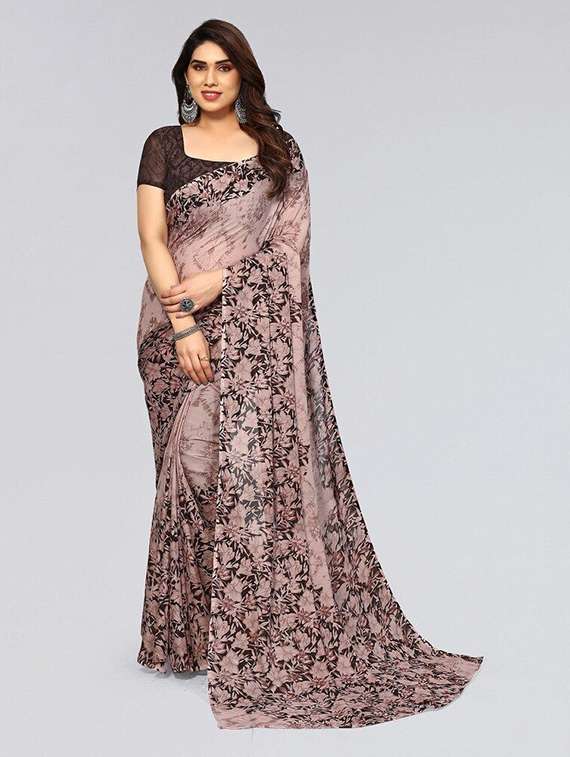 women printed casual wear saree with blouse