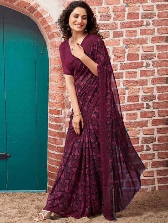 women printed casual wear saree with blouse - 22243582 -  Standard Image - 2