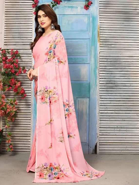 women floral printed saree with blouse - 22243588 -  Standard Image - 2