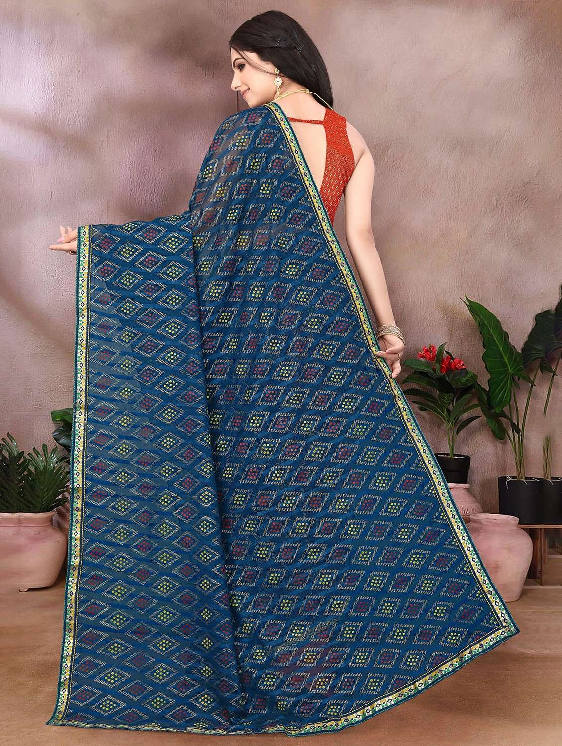 women bandhani printed saree - 22243594 -  Standard Image - 2