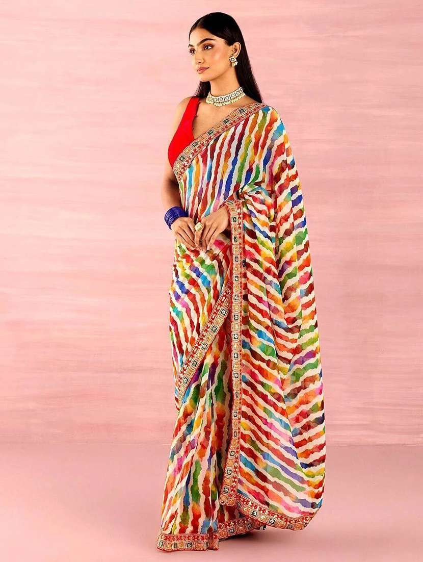 women printed casual wear saree with blouse - 22243600 -  Standard Image - 2