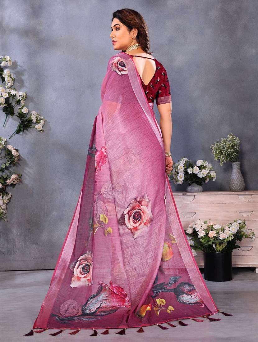 women printed casual wear saree with blouse - 22243602 -  Standard Image - 2