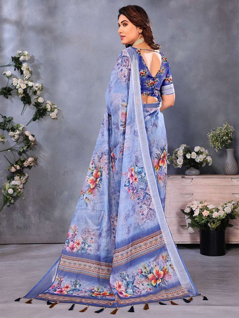 women floral assam silk saree with blouse - 22243604 -  Standard Image - 2