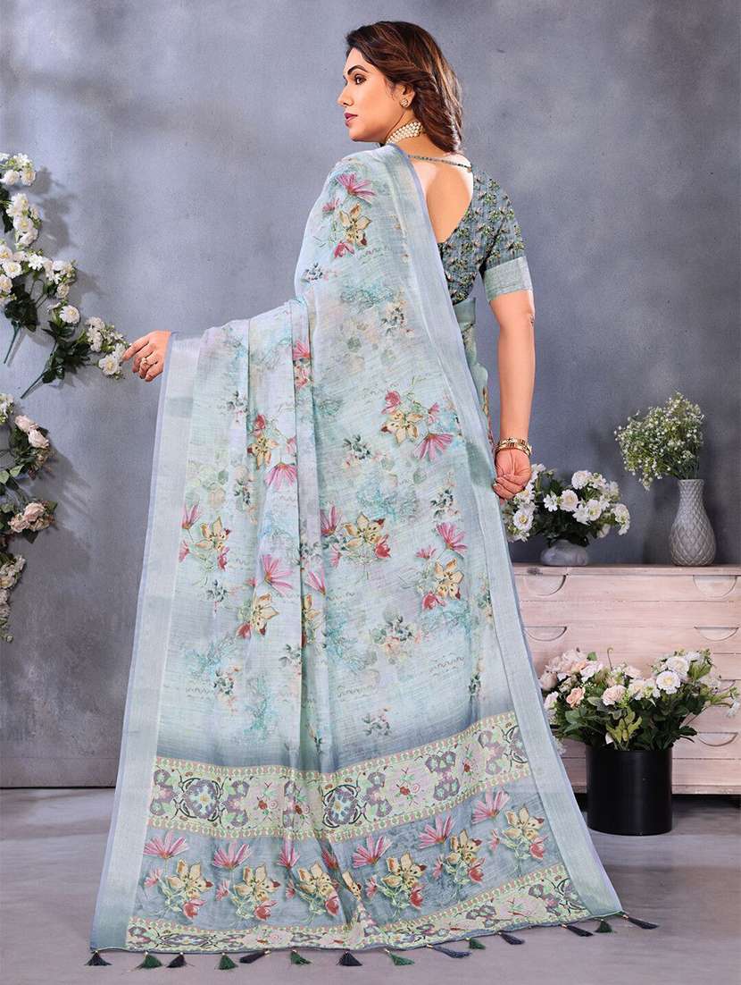 women floral assam silk saree with blouse - 22243605 -  Standard Image - 2