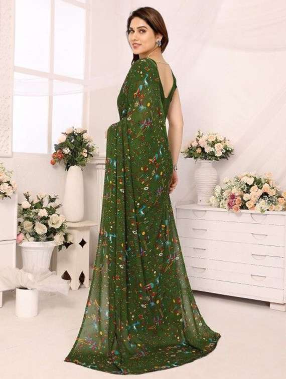women printed casual wear saree with blouse - 22243609 -  Standard Image - 2