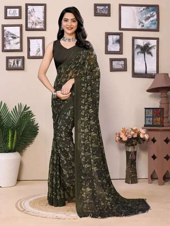women printed casual wear saree - 22243614 -  Standard Image - 2