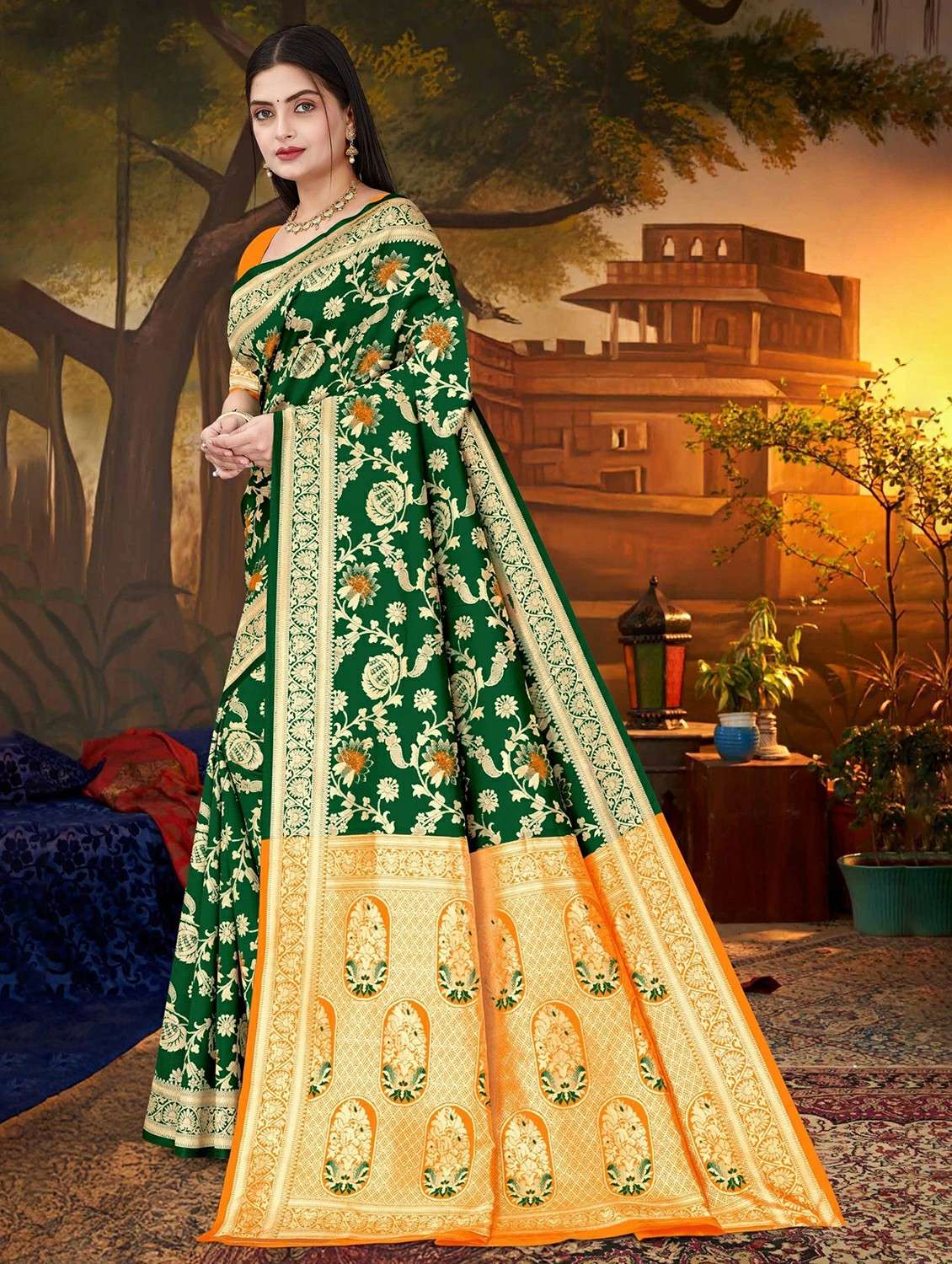 women self design banarasi saree with blouse - 22243641 -  Standard Image - 2