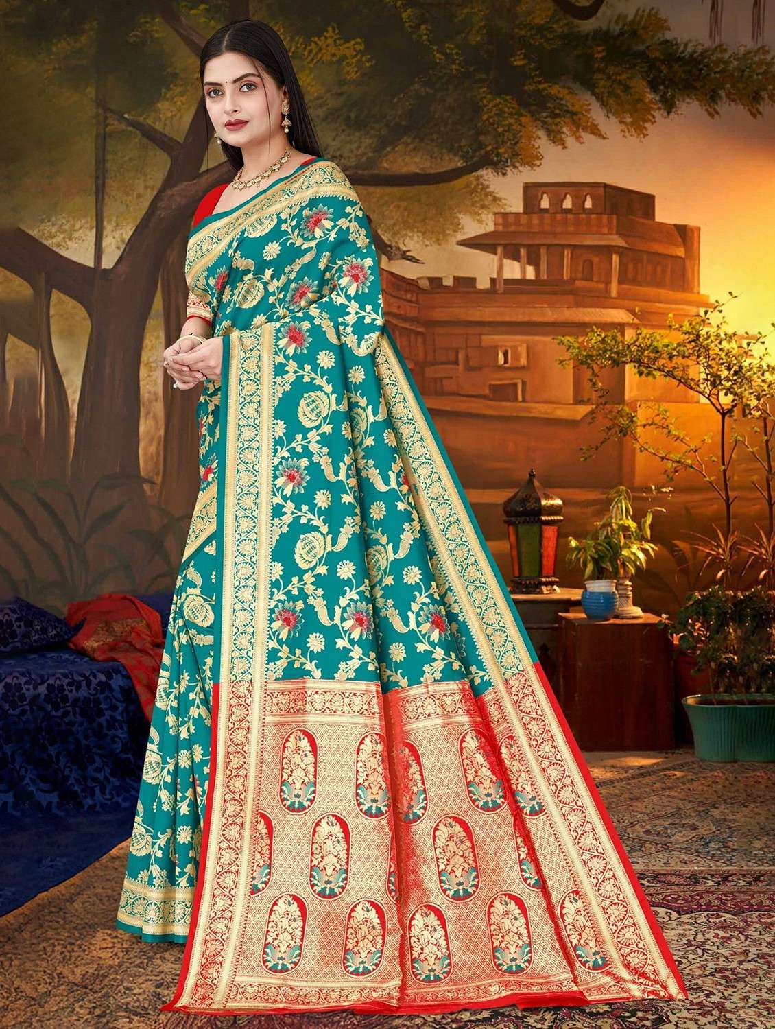women self design banarasi saree with blouse - 22243643 -  Standard Image - 2