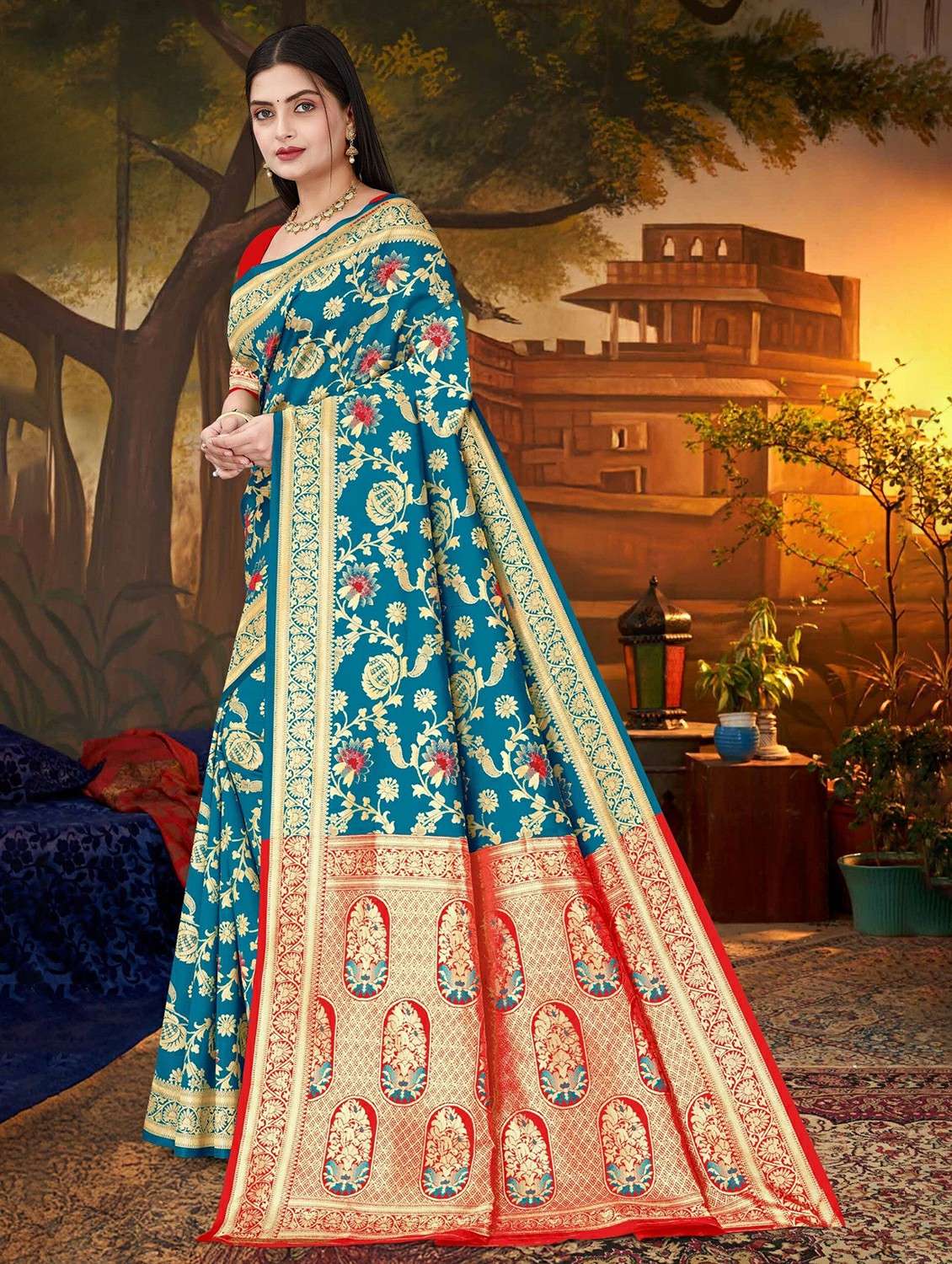 women self design banarasi saree with blouse - 22243645 -  Standard Image - 2