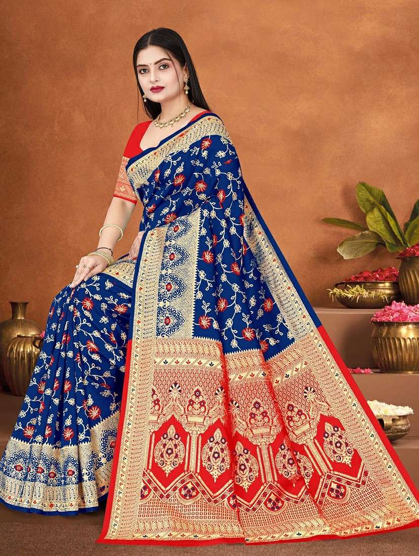 women self design banarasi saree with blouse - 22243649 -  Standard Image - 2
