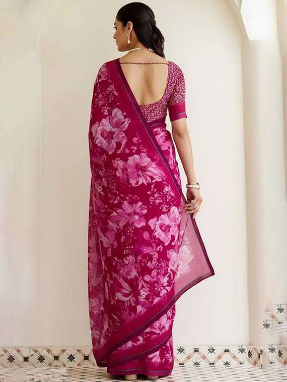 women floral printed saree with blouse - 22243660 -  Standard Image - 2
