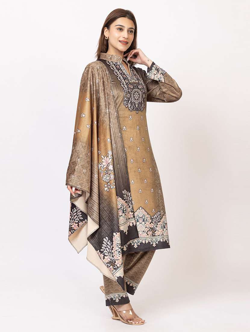 women printed long sleeve kurta pant with dupatta set - 22243662 -  Standard Image - 2