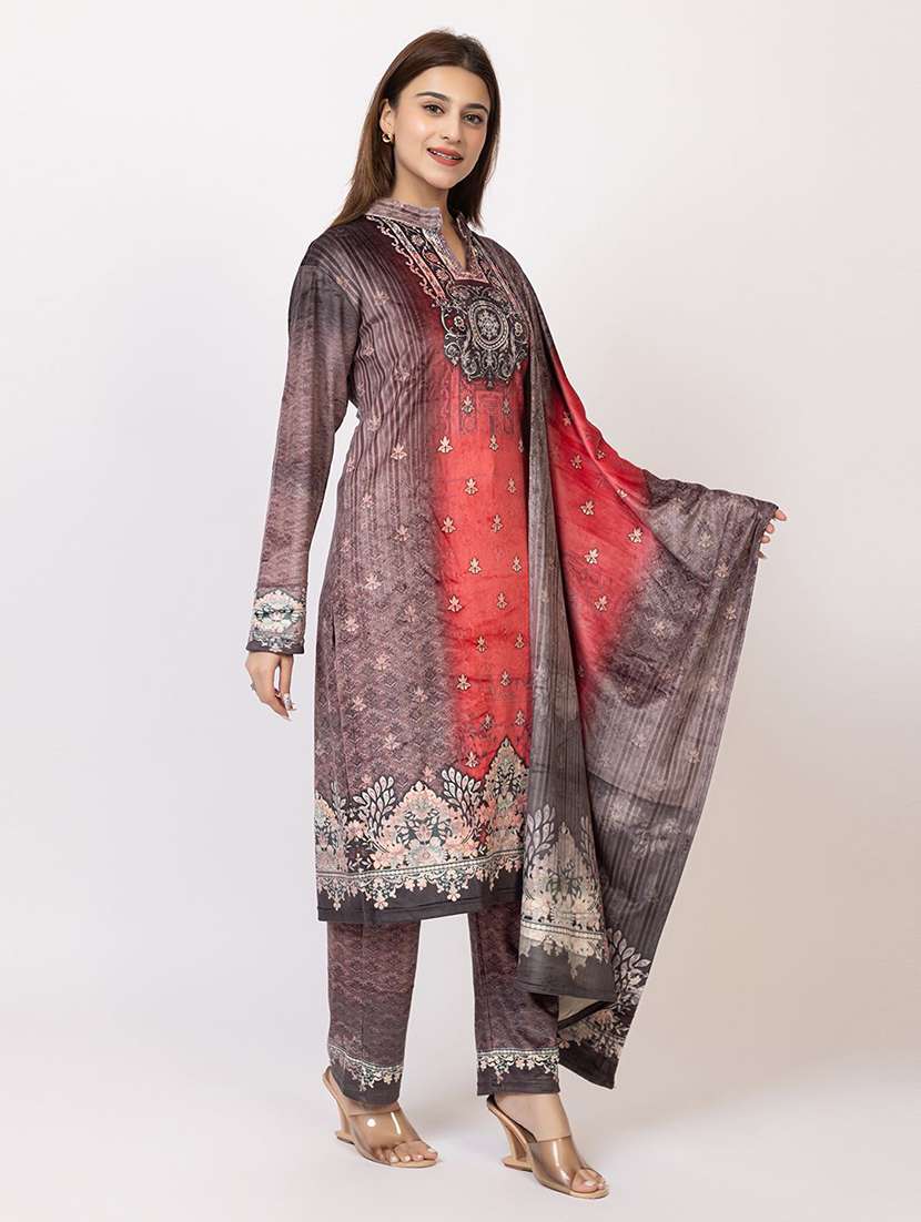 women printed long sleeve kurta pant with dupatta set - 22243664 -  Standard Image - 2