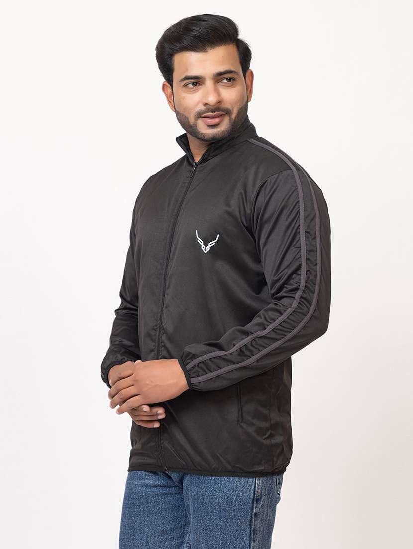 men side taped long sleeve regular fit casual jacket - 22243665 -  Standard Image - 2