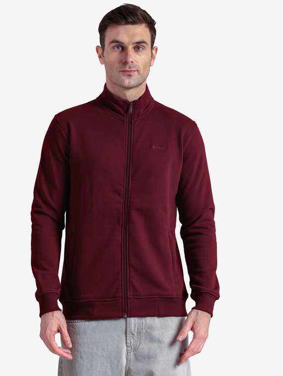 men solid long sleeve regular fit sweatshirt