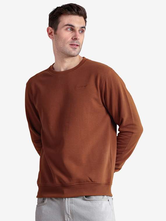men solid long sleeve regular fit sweatshirt