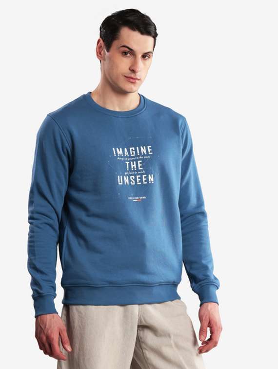 men typographic long sleeve regular fit sweatshirt - 22243982 -  Standard Image - 2