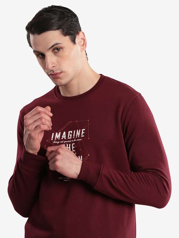 men typographic long sleeve regular fit sweatshirt - 22243985 -  Standard Image - 2