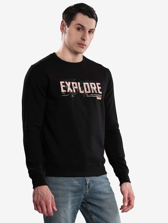 men typographic long sleeve regular fit sweatshirt - 22243986 -  Standard Image - 2