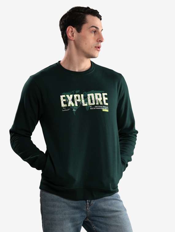 men typographic long sleeve regular fit sweatshirt - 22243987 -  Standard Image - 2