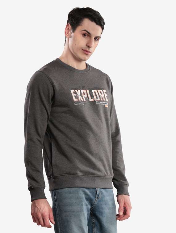 men typographic long sleeve regular fit sweatshirt - 22243988 -  Standard Image - 2