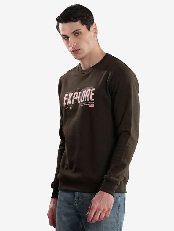 men typographic long sleeve regular fit sweatshirt - 22243989 -  Standard Image - 2