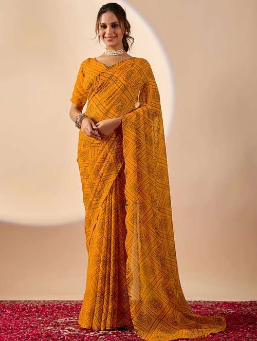 women bandhani ready to wear saree with blouse - 22243993 -  Standard Image - 0
