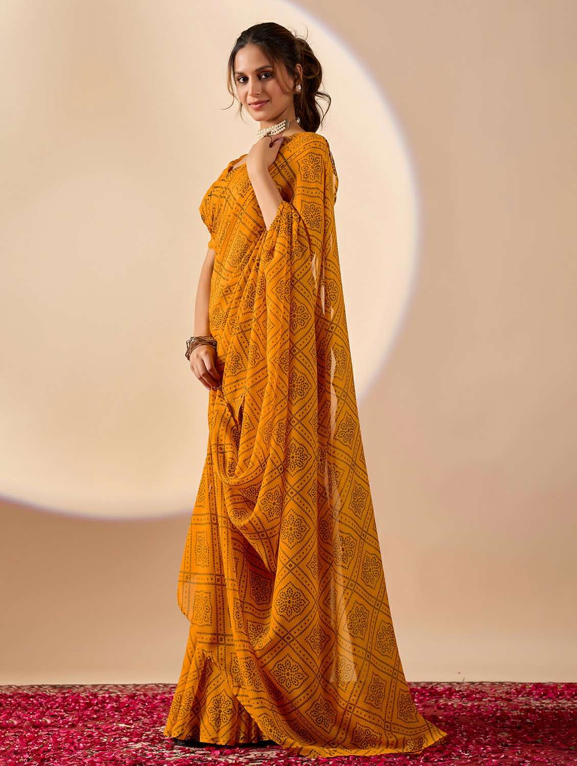 women bandhani ready to wear saree with blouse - 22243993 -  Standard Image - 2