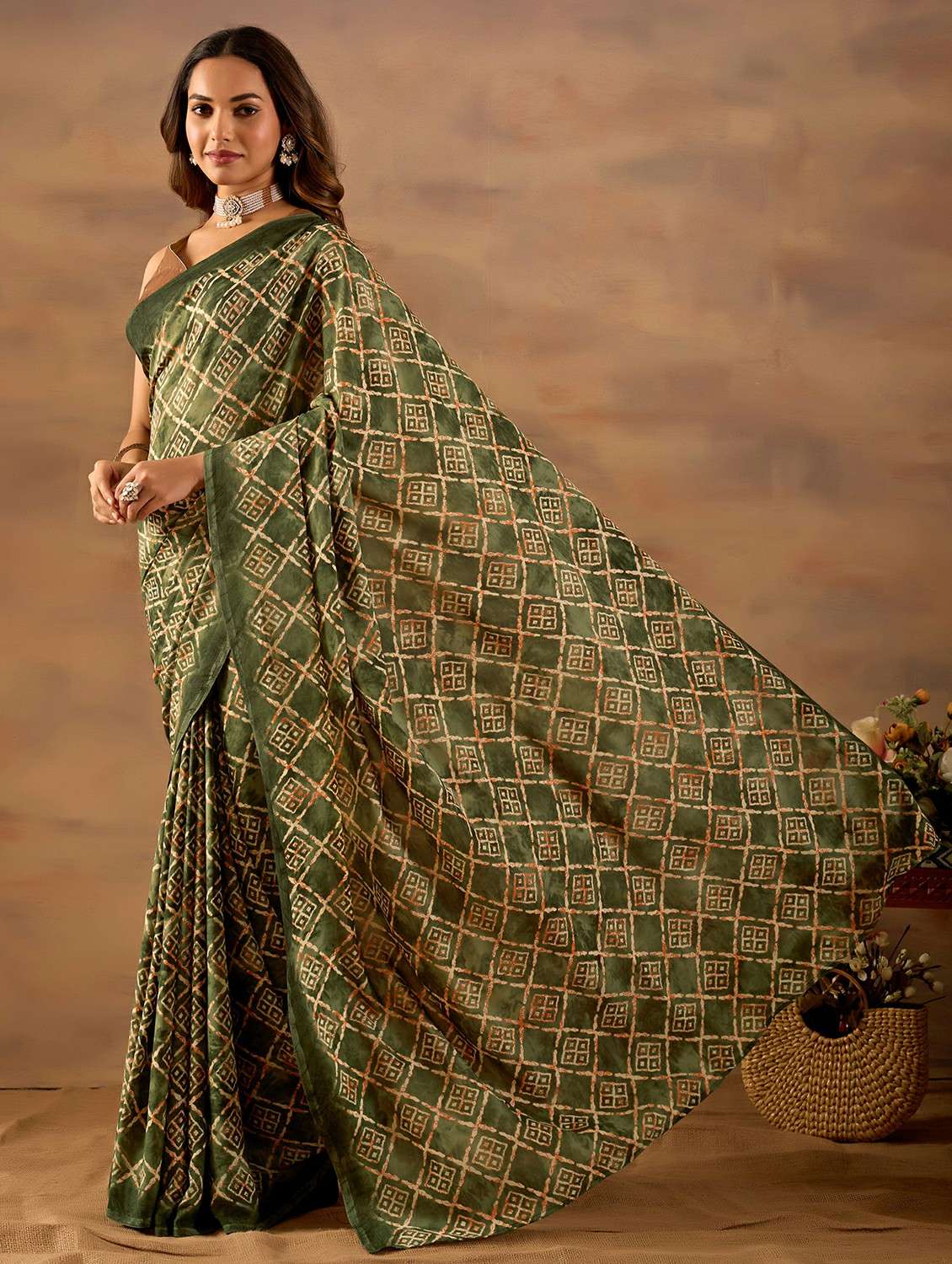women printed ready to wear saree with blouse - 22243999 -  Standard Image - 2