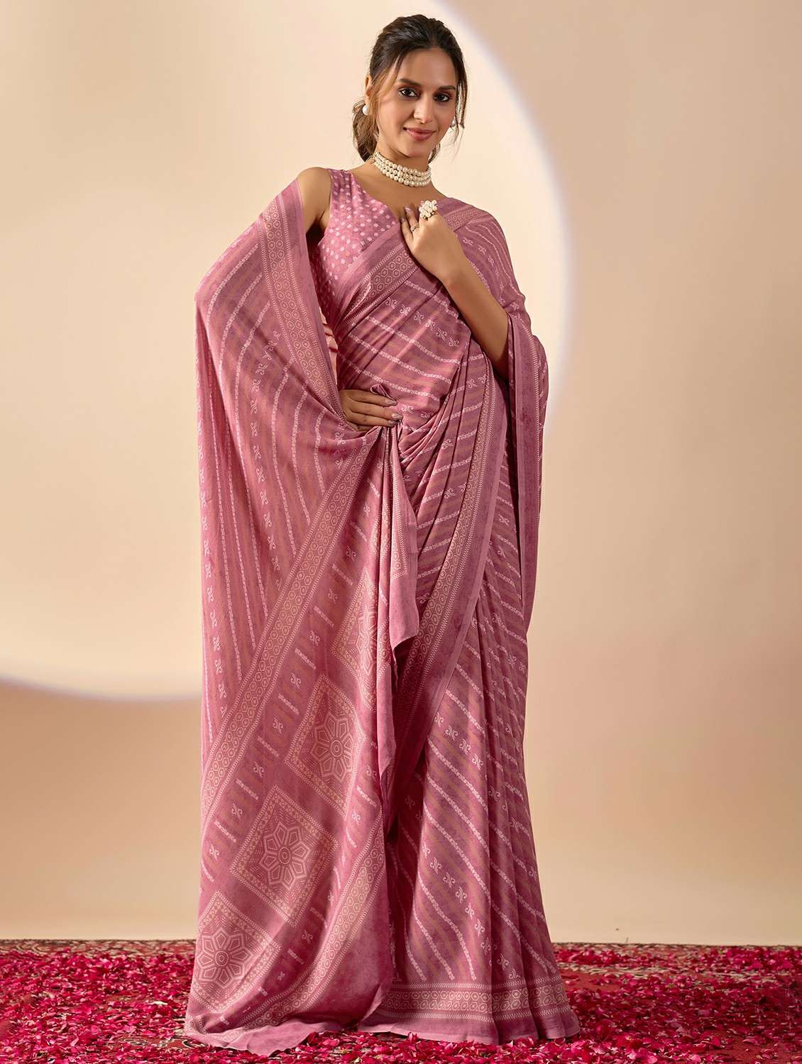 women printed ready to wear saree with blouse - 22244003 -  Standard Image - 2