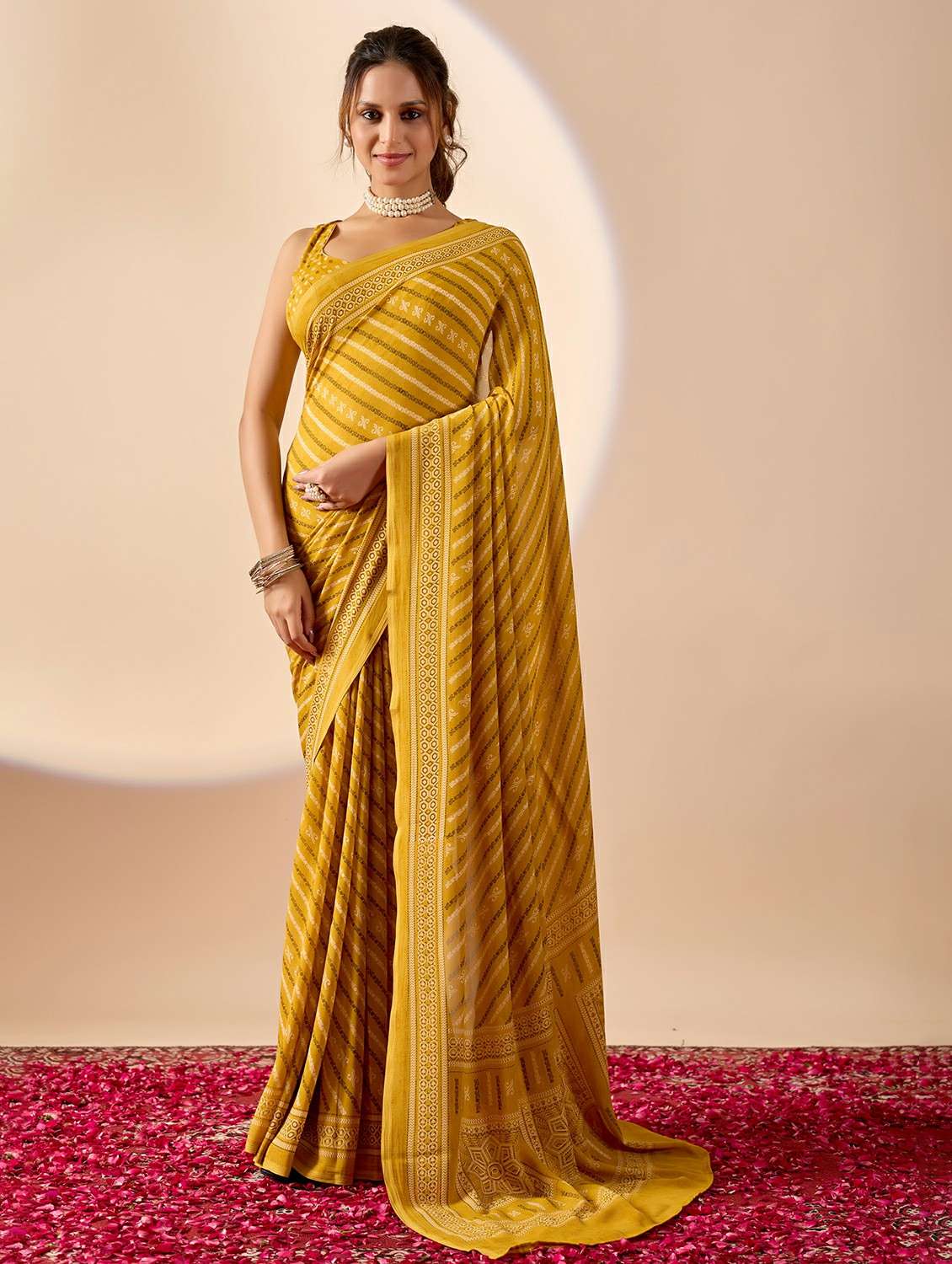 women printed ready to wear saree with blouse - 22244005 -  Standard Image - 2
