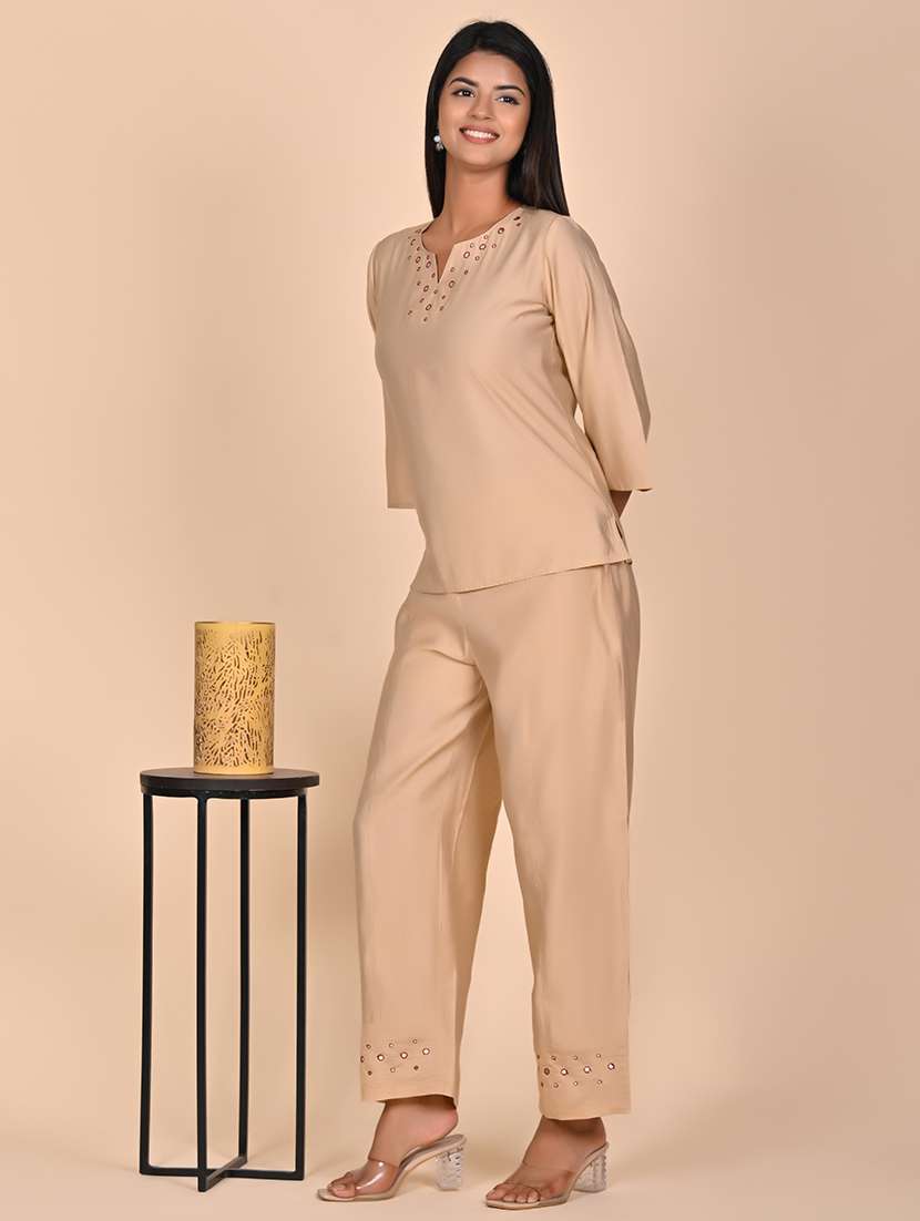 women embellished top and trouser co-ord set - 22244030 -  Standard Image - 2