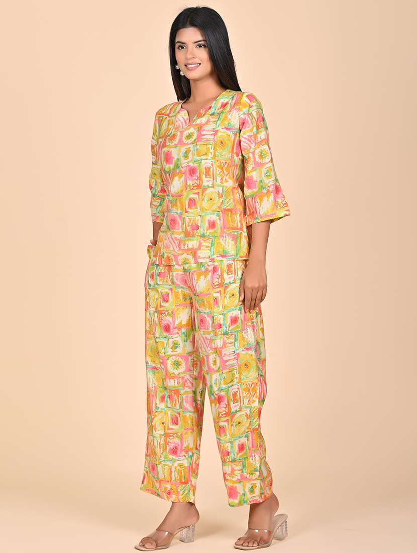 women printed top and trouser co-ord set - 22244032 -  Standard Image - 2