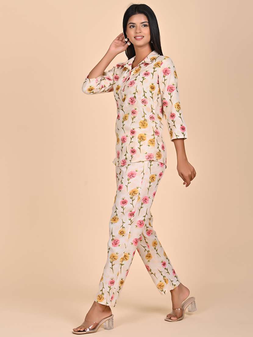 women printed top and trouser co-ord set - 22244038 -  Standard Image - 2