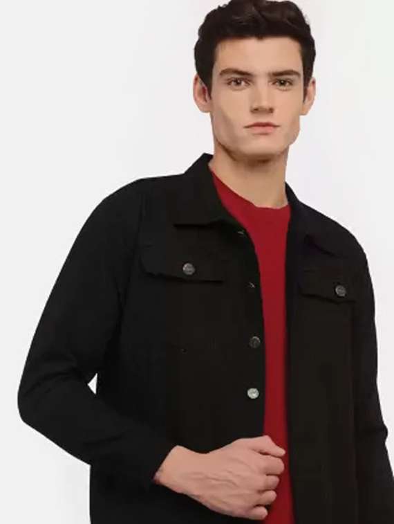 men solid long sleeve denim jacket - 22244082 -  Standard Image - 2