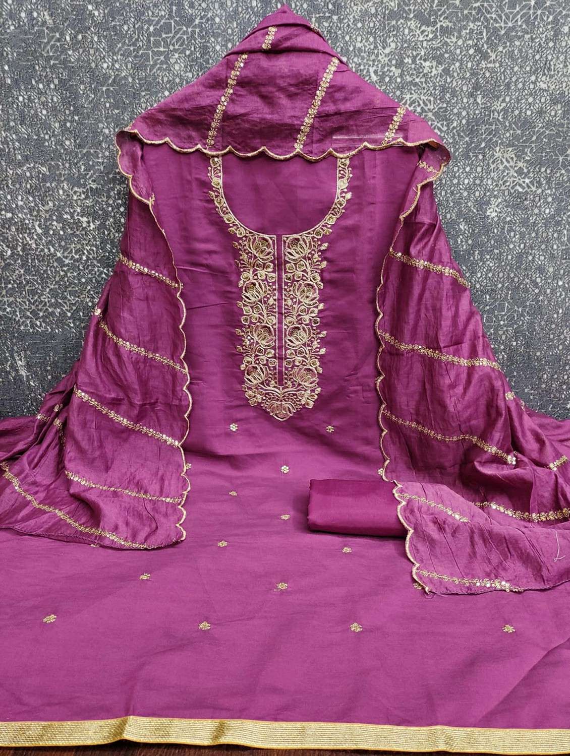 women solid with work unstitched suit set - 22244133 -  Standard Image - 2