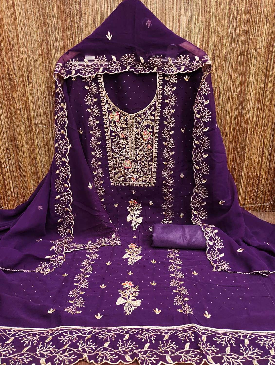 women solid with work unstitched suit set - 22244146 -  Standard Image - 2