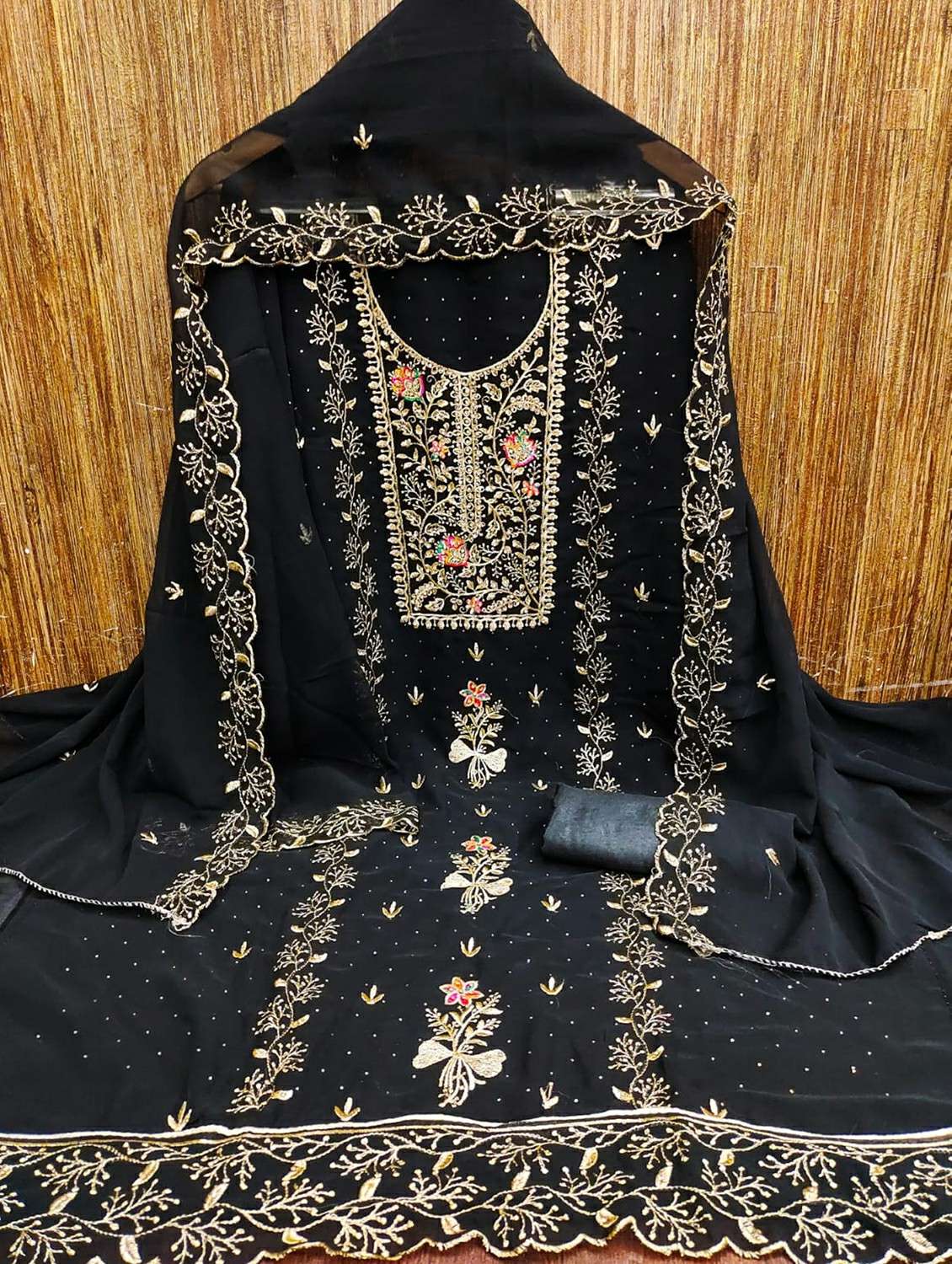 women solid with work unstitched suit set - 22244147 -  Standard Image - 2