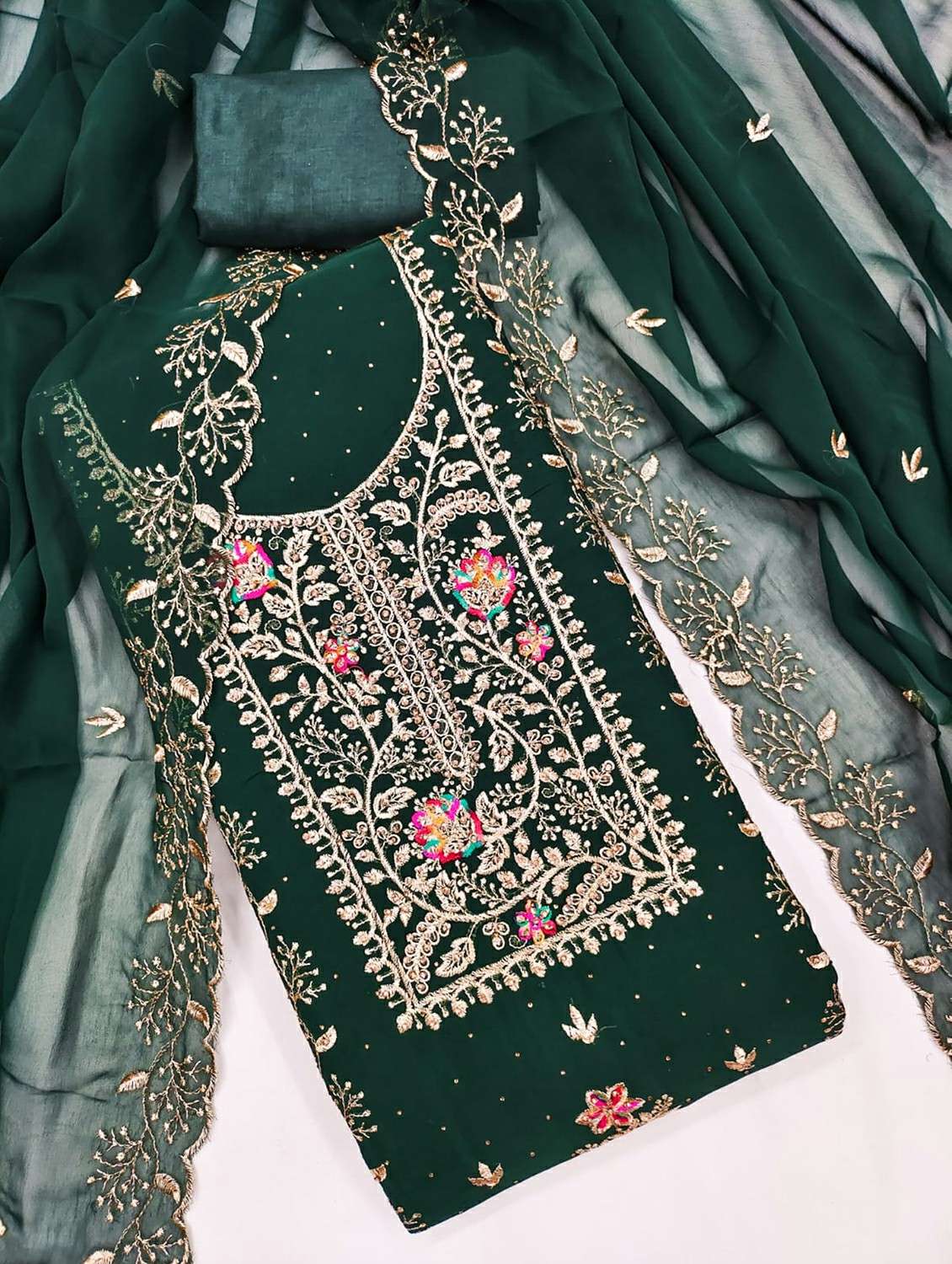 women solid with work unstitched suit set - 22244148 -  Standard Image - 2