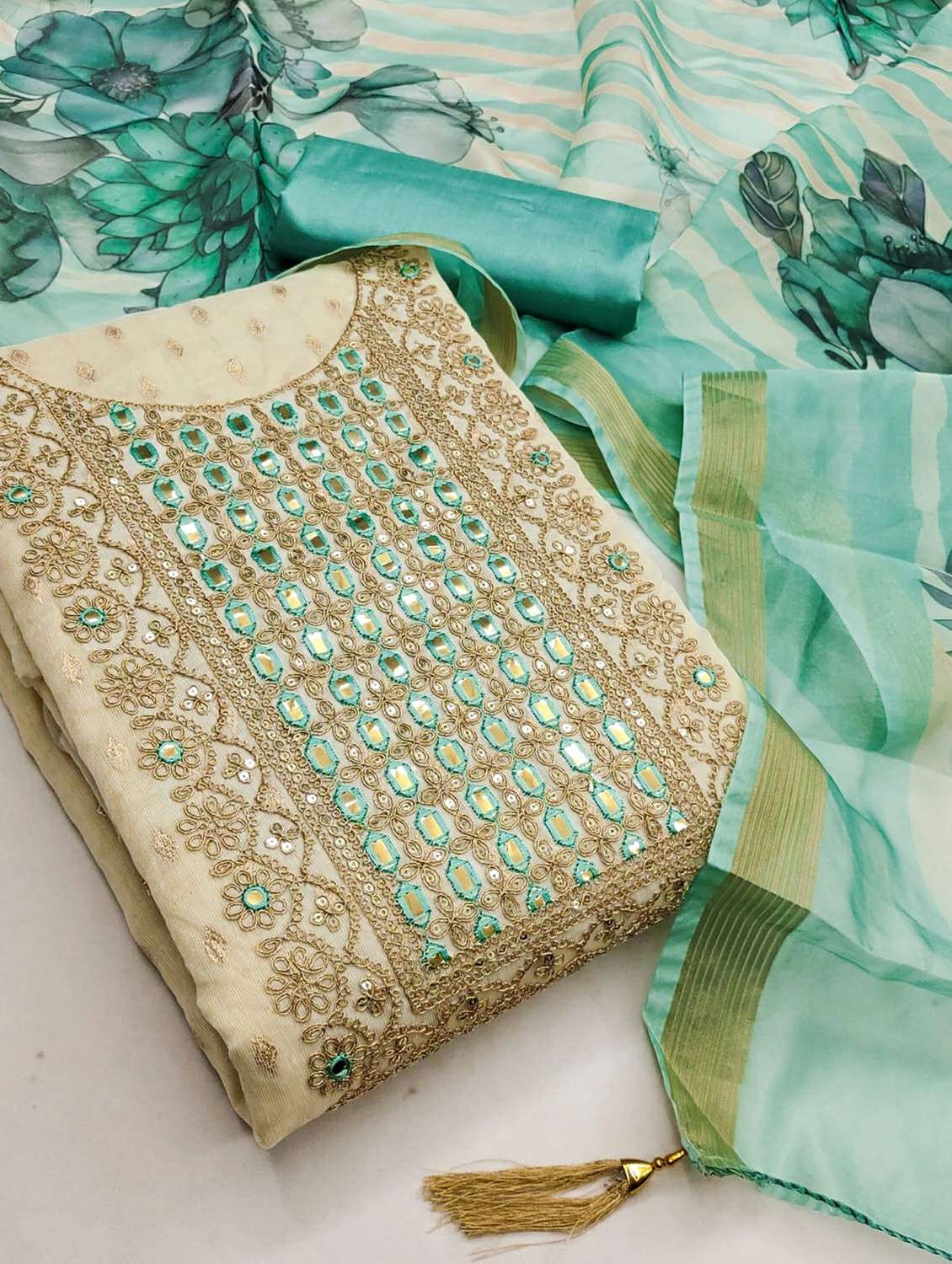 women self design embroidered unstitched suit set - 22244172 -  Standard Image - 2