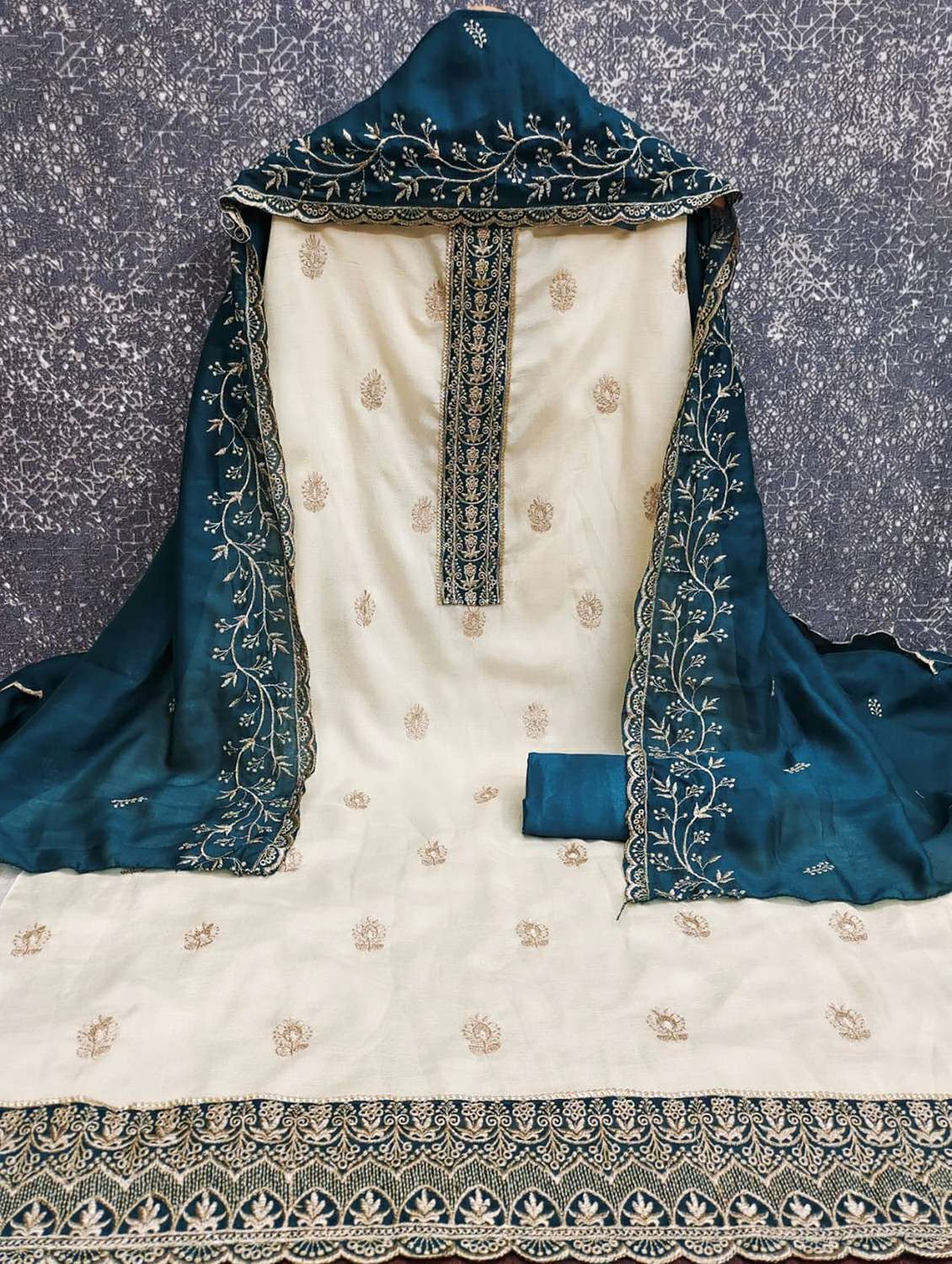 women solid with work unstitched suit set - 22244192 -  Standard Image - 2