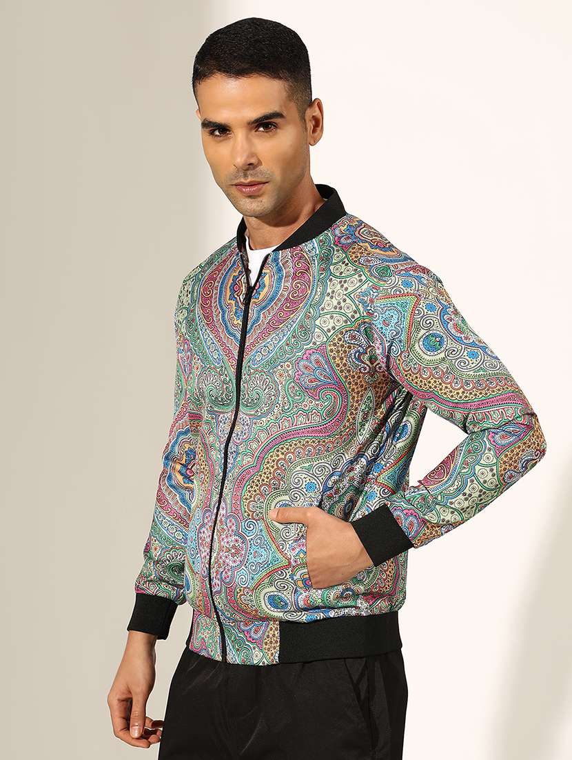 men printed long sleeve regular fit casual jacket - 22244194 -  Standard Image - 2