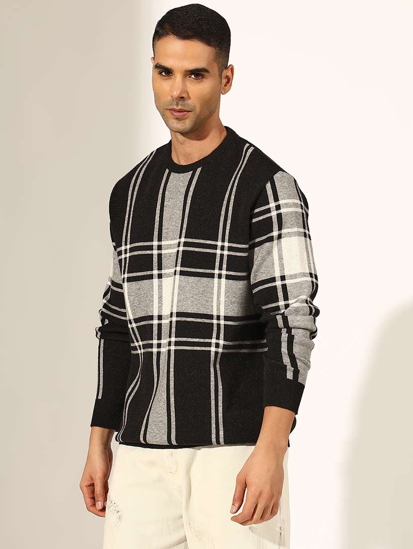 men checkered long sleeve regualr fit pullover - 22244196 -  Standard Image - 2