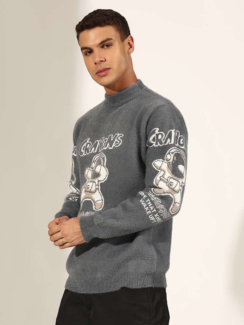 men self design long sleeve regular fit pullover  - 22244208 -  Standard Image - 2