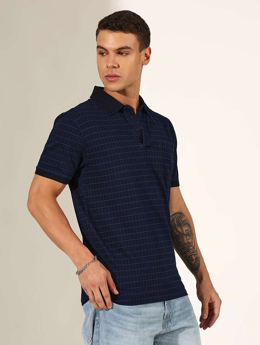 men checkered short sleeve polo t-shirt - 22244220 -  Standard Image - 2