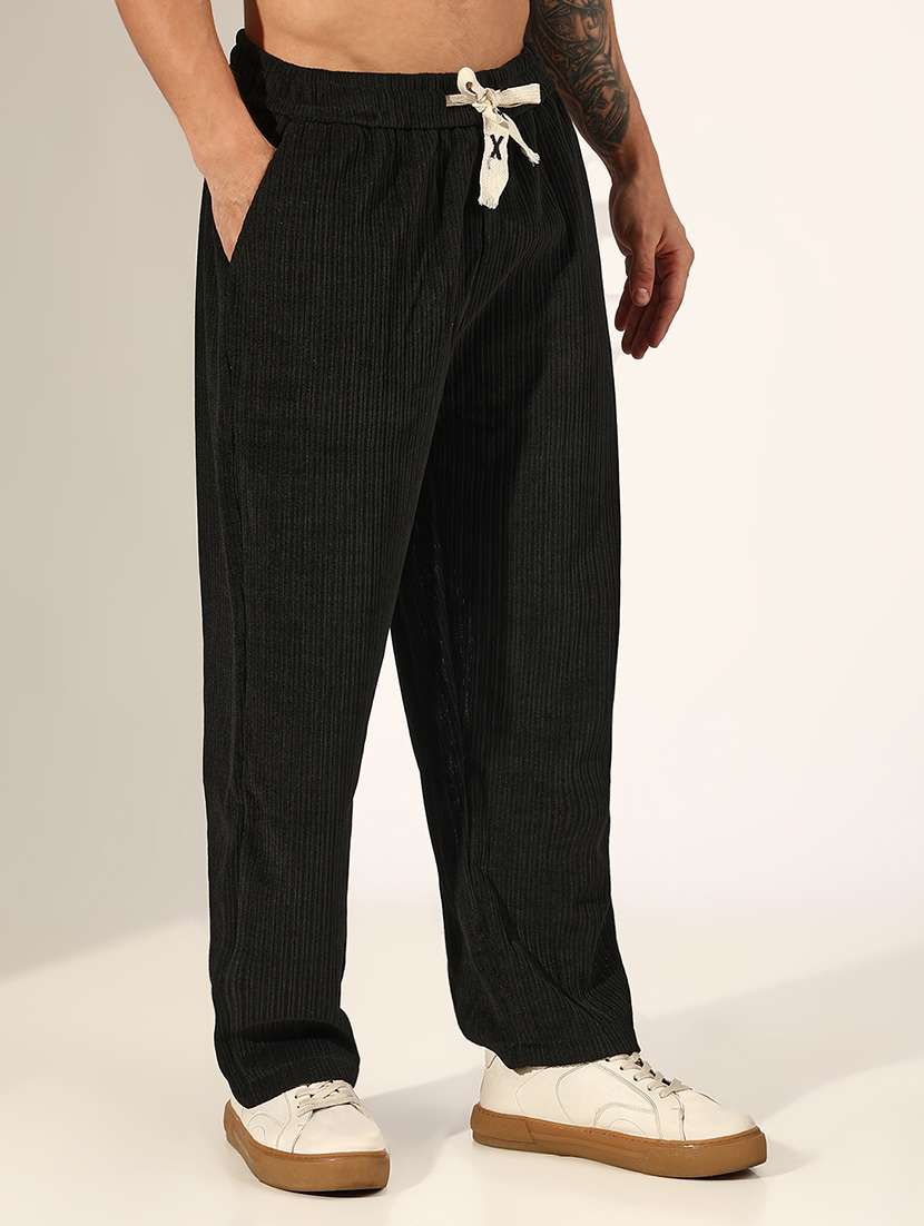 men solid mid rise straight fit trouser - 22244227 -  Standard Image - 2