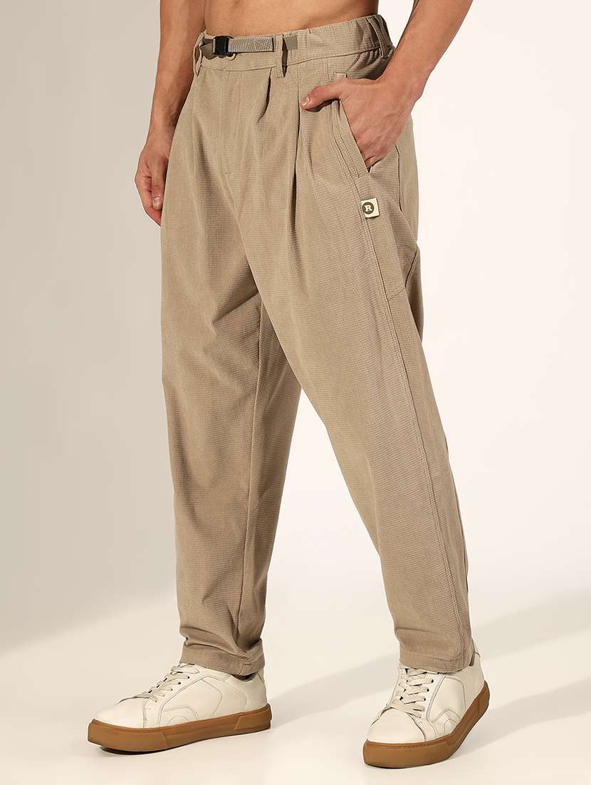 men solid mid rise pleated chinos - 22244228 -  Standard Image - 2